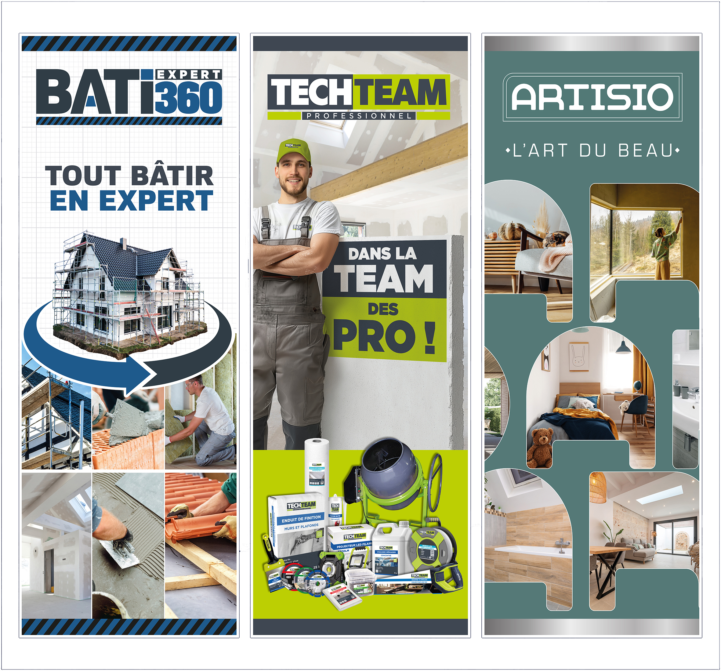 Gedimat lance Artisio, TechTeam Professionnel et BatiExpert 360, trois nouvelles « Marques des Artisans » conçues avec et pour les professionnels du bâtiment